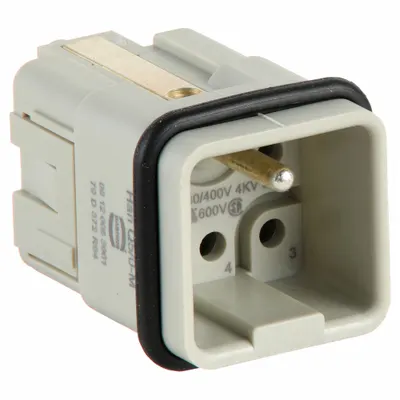 HARTING Industrial Rectangular Connector Insert: Han Q, Crimp, Male, 16 A Current Rating - Crimp Termination Inserts for Rectangular Connectors