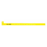 ID Wristband: Fall Risk, 12 7/8 in Overall Lg, 1 1/8 in Overall Wd, Plastic, Yellow, 500 PK (MPN ALR-PP-34)