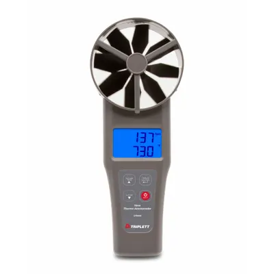 TRIPLETT Anemometer: 1 fpm Air Velocity Resolution, CFM, Rotating Vane - Rotating Vane Air Velocity Meters