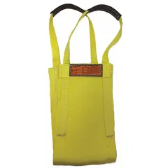 Single-leg nylon web sling with attached eyes for lifting and rigging loads. Yellow, 1-ply construction, 10 ft sling length, 12 in sling width, and 12 in eye length. Includes a wear-resistant tag. Suitable for general industrial lifting and positioning tasks.