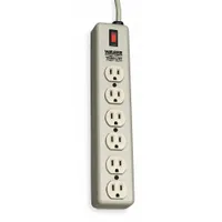 TRIPP LITE Outlet Strip: 6 Outlets, 6 ft Cord Lg, 15 A Current, UL 1363, Beige, 5-15P, 2 1/2 in Wd (MPN 6SPDX)