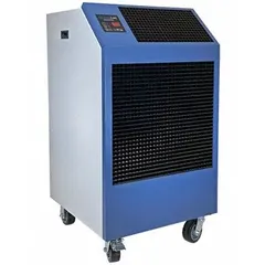 This heavy-duty portable air conditioner provides 60,100 BtuH of cooling capacity for indoor use. It operates on 460V AC and is suitable for cooling large areas such as industrial facilities, warehouses, or commercial spaces. The unit is designed for spot cooling or supplemental cooling in environments where permanent installation is not feasible.