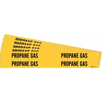 Pipe Marker: Propane Gas, Yellow, Black, Fits 3/4 to 2 3/8 in Pipe O.D., 4 Pipe Markers, 5 PK (MPN 7227-4-PK)