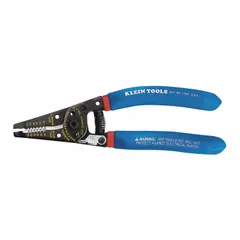 Multifunction wire stripper with steel construction and standard cushion grip. Overall length 7-1/8 in. Strips solid wire 30-20 AWG and stranded wire 32-22 AWG. Suitable for electrical and maintenance tasks requiring precise insulation removal.