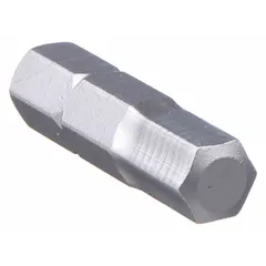Metric hex insert bit with 3.0 mm hex head size and 25 mm bit length. Overall length 1 inch. Stainless steel construction. For driving hex-head fasteners in standard assembly and maintenance tasks using hand or low-torque power tools.