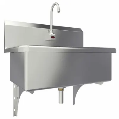 SANI-LAV Scrub Sink: 1 Stations, 10 1/2 in Bowl Dp, 28 in Bowl Lg, 16 1/2 in Bowl Wd - One-Station Wall-Mounted Hand Sinks with Faucets