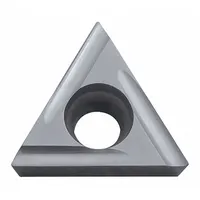 Carbide triangle turning insert for indexable turning tools. Used in CNC lathes for finishing and light machining operations such as turning, facing, and profiling on metal workpieces