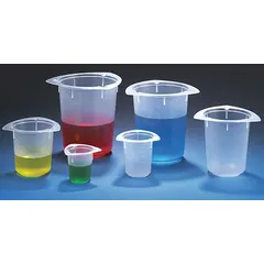 APPROVED VENDOR Tri-Pour Beaker, Low Form, Polypropylene, Translucent, 250 mL