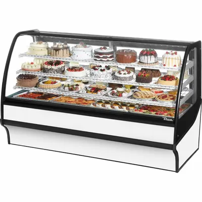 TRUE REFRIGERATION TDM-R-77-GE/GE-W-W Curved Glass Display - Curved Glass Display Refrigerator Merchandisers