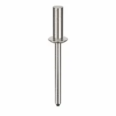 Inch-series domed-head blind rivet with 0.186" diameter, 1 57/64" overall length, and 37/64" body length. Supplied in a 250-piece pack. Used for general-purpose fastening where a low-profile finished appearance is required, joining materials from one side in sheet metal and equipment assembly.