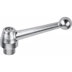 Ball-style adjustable handle with threaded hole, made of stainless steel for corrosion resistance. M10 thread, 83 mm length. Used for positioning and adjusting machinery, fixtures, and clamping devices where frequent repositioning is required.