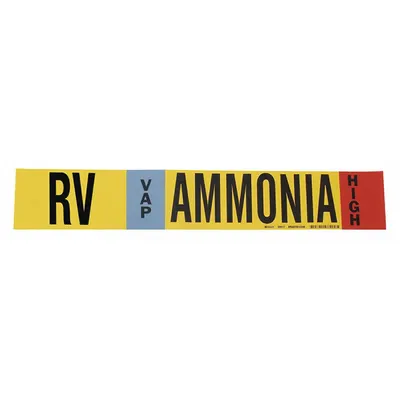 BRADY Pipe Marker: RV, VAP, High, Fits 2 1/2 to 7 7/8 in Pipe O.D., 1 Pipe Markers - Ammonia Adhesive Pipe Markers