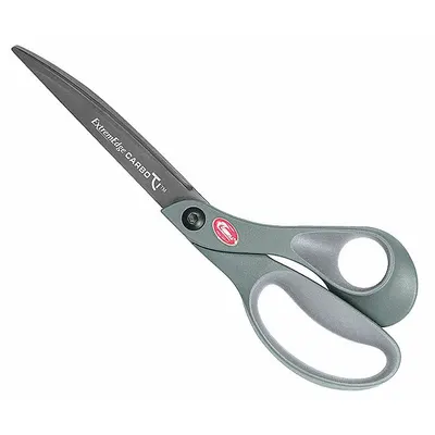 CLAUSS Shears: Right-Hand, 9 in Overall Lg, Straight, Titanium Bonded, Pointed - Offset Plastic-Handle Scissors
