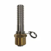 SANI-LAV Swivel Hose Adapter: Brass, Brass, 3 3/4 in Overall Lg, 5/8 in Inlet Connection Size, Barb (MPN N36)