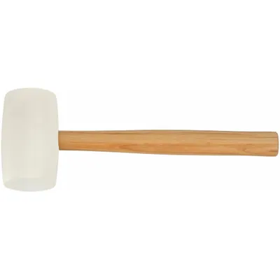 KRAFT TOOL Rubber Mallet, White, 30 oz, Wood Handle - Rubber Mallets