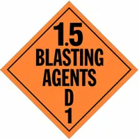 STRANCO INC DOT Container Placard: Blasting Agents, 10 3/4 in x 10 3/4 in, 10 3/4 in Label Ht, 10 PK (MPN DOTP-0101-V10)