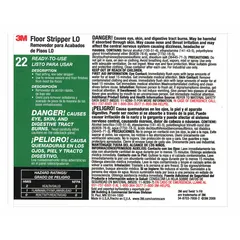 Secondary container label for identifying chemical bottles and containers. Measures 8 1/2 inches wide by 11 inches tall. Legend reads '3M Floor Stripper L0 22'. Supplied in a pack of 12.