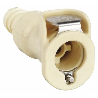 COLDER Quick Connection Coupling: Straight, 3/8 in ID Size, Barbed x Barbed, Polypropylene - Polypropylene Quick-Disconnect Tube Fittings