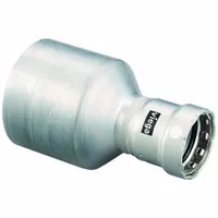 VIEGA MEGAPRESS Crimp Fitting: 4 in Pipe x 2 in Pipe Size, FTG x Press-fit, FKM (MPN 98345)
