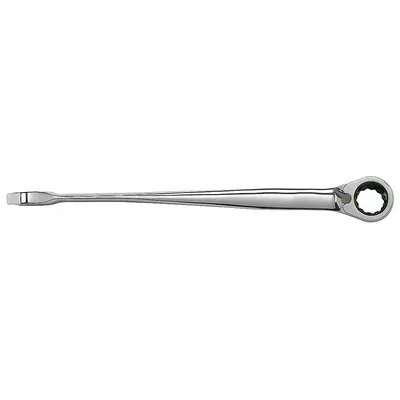 WESTWARD Combination Wrench: Alloy Steel, Chrome, 18 mm Head Size, 11 3/8 in Overall Lg - Metric 12-Point Ratcheting Combination Wrenches