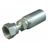 Straight hydraulic crimp fitting in carbon steel with O-ring seal (ORS) connection. Female x male configuration with 1-3/16"-12 thread size, designed for -12 hose dash size. Used in fluid power systems to create a permanent hose end connection to an ORS port