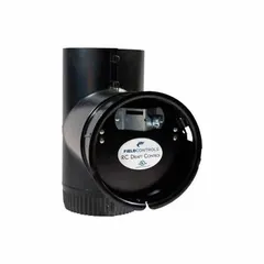 Stainless steel barometric draft control damper for natural gas and oil heating systems. Press-fit connection fits 5-inch, 6-inch, and 7-inch duct diameters. Regulates chimney draft to maintain consistent combustion airflow.