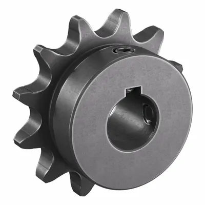 TSUBAKI Single Strand Sprocket: 41, For 1/2 in Chain Pitch, 5/8 in Bore Dia, 12 Teeth - Size 41 Fixed-Bore Roller Chain Sprockets