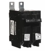 The Siemens B290 is a 90 A, 2-pole miniature circuit breaker from the BL Series, rated for 120/240V AC single-phase systems. It features a bolt-on connection for use with Siemens P1 Panelboards and provides overcurrent protection with a maximum AIR rating of 10kA at 120/240V AC. Suitable for branch-circuit protection in commercial and industrial applications