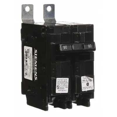 SIEMENS B290 Miniature Circuit Breaker, 90A, 120/240V AC, 2-Pole, BL Series - B Series, Bolt-On Siemens Miniature Circuit Breakers