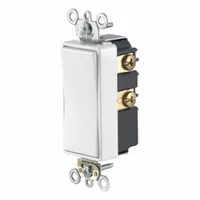 LEVITON Wall Switch: Rocker Switch, Single Pole/Double Throw, Momentary, White, 24V AC/DC, 3 A (MPN 56081-2W)