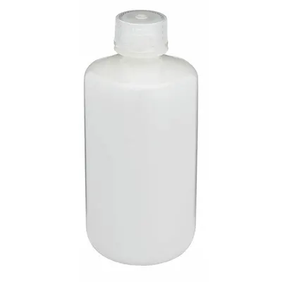GLOBE SCIENTIFIC Sampling Bottle: HDPE, 8.45 fl oz, 250 mL, Natural - HDPE Narrow Mouth Round Lab Bottles
