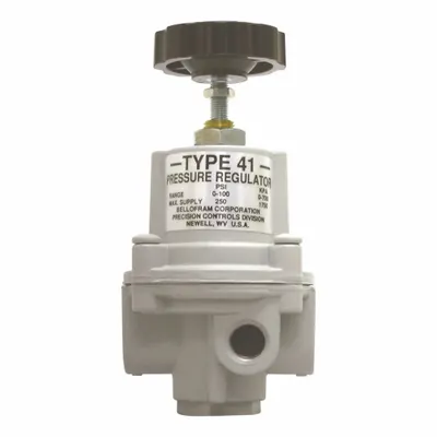 BELLOFRAM Compressed Air Regulator: Type 41-1, 960172000, 1/4 in NPT Female, Relieving - High-Flow Industrial Pressure Regulators
