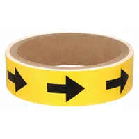 Pipe Marker: Yellow, Black, 8 in Wd, Vinyl, 8 in Roll Wd, 1 in Lg (MPN 20487)