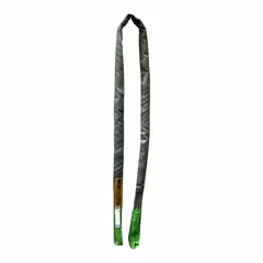 This abrasion-resistant eye round sling is constructed of polyester for lifting and rigging applications. It has a 10 ft sling length and a 1 3/8 in body diameter, suitable for general material handling tasks where resistance to surface wear is required.