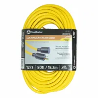 SOUTHWIRE Extension Cord: Outdoor Use, 50 ft Lg, Outlet, L5-20P, 12/3, SJTW, Yellow, 20 A Current (MPN 9208SW8802)