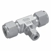 This double-ferrule stainless steel compression tee fitting connects three tubes in a T-junction for fluid or gas systems. It is used in instrumentation, process control, and hydraulic applications where leak-tight, vibration-resistant connections are required. The fitting is part of the Let-Lok series and is compatible with Swagelok fitting brands