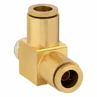 Tee Fitting: 1/4 in OD x 1/4 in OD x 1/4 in Pipe Fitting Size, Tube x Tube x Pipe, Brass, Adapter (MPN 1871X4X4)