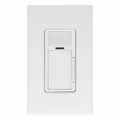 LEVITON Dimming Wallbox Sensor: LED, Passive Infrared (PIR), 120 to 277V AC, 0 to 10V Dimming - Wall-Mount Occupancy Sensors