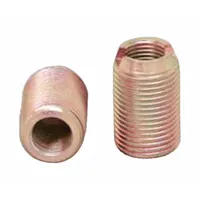 Brass stud extender with 9/16 in diameter and 7/8 in length. Used in fleet and vehicle maintenance to extend stud length for secure fastening of wheels and tires