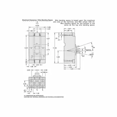 SQUARE D Molded Case Circuit Breaker: 350 A Amps, 22kA at 600V AC, Fixed, Line/Load Lug - H-Frame Square D Molded Case Circuit Breakers