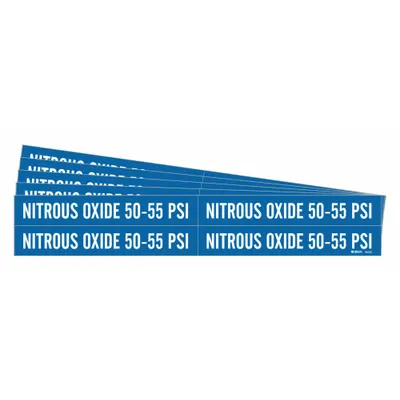 BRADY Nitrous Oxide 50-55 PSI Adhesive Pipe Marker - Nitrous Oxide 50-55 PSI Adhesive Pipe Markers