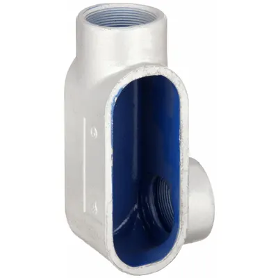 THOMAS & BETTS Conduit Outlet Body: Iron, Zinc Plated with Powder Coated, 2 in Trade Size - LB - 90° Elbow Type