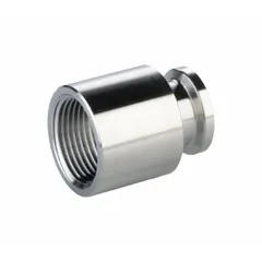 This 316L stainless steel sanitary tube fitting is a straight adapter with clamp and threaded ends, designed for use in hygienic processing systems. It has a 1/2 in outer diameter and meets ASME BPE standards, making it suitable for connecting tubing in applications requiring cleanable, leak-free connections.