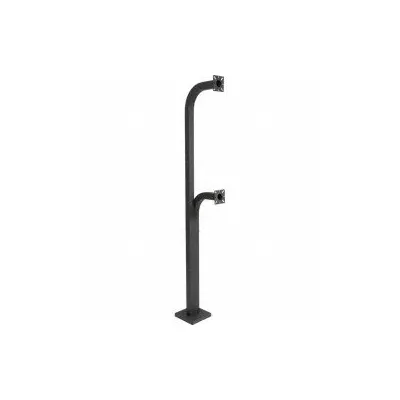 PEDESTAL PRO Dual Head Truck Pedestal: 74 in Overall Ht, Black, Pedestal, 12 in x 8 in - Pedestals for Gate Operators