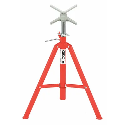 RIDGID V-Head Pipe Stand: V Head, 2,500 lb Max Load Capacity, Folding Leg - V-Head Pipe Stands