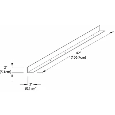 INSTOCK Retaining Lip: 42 in Overall Lg, 42 in Overall Wd, 2 in Overall Ht, Steel - Lab Shelves & Components