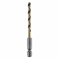 DEWALT Hex Shank Drill Bit: 5/32", 135° Split Point, Black & Gold HSS, Impact Rated (MPN DWA5010)