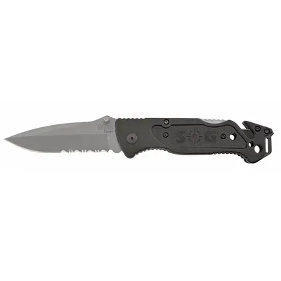 SOG Folding Rescue Knife, 3 1/2 in Blade, Aluminum Handle, FF24-CP - Manually-Opening Folding Knives