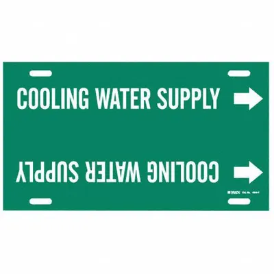 BRADY Cooling Water Supply Strap-On Pipe Marker - Cooling Water Supply Strap-On Pipe Markers