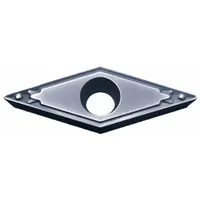 Diamond indexable turning insert for precision machining of non-ferrous materials, plastics, and composites. Used in finishing operations requiring tight tolerances and superior surface finish. Manufacturer part number VBMT222HQPV7005